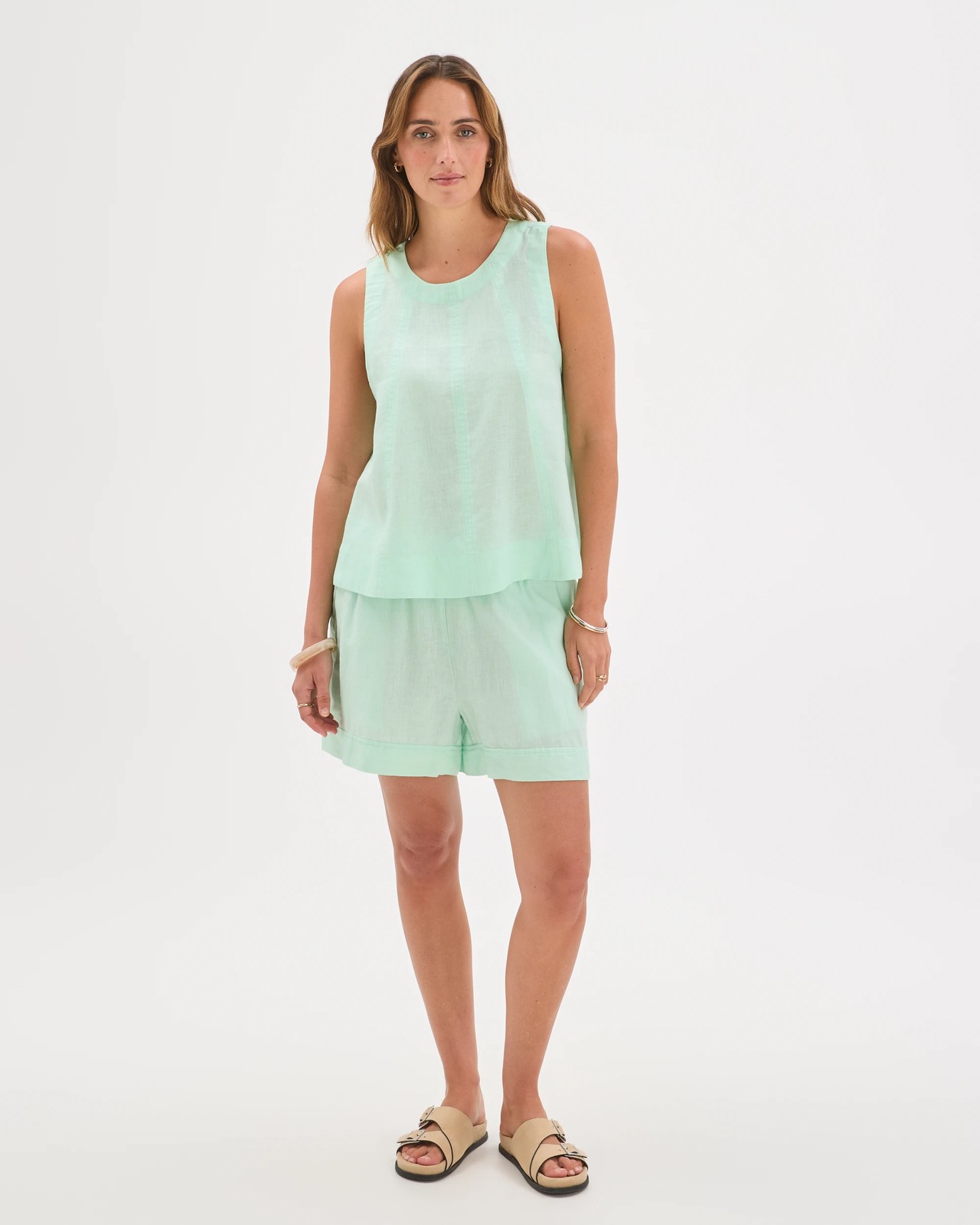 European Linen Swing Tank Top - Ice Bay 3 of 6