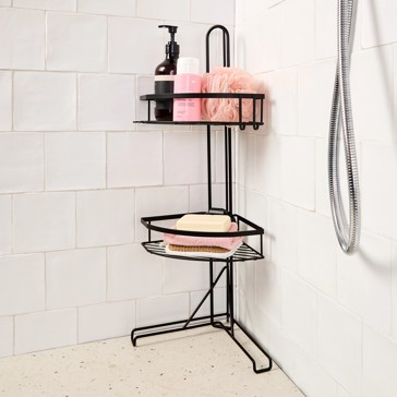 Anko Adjustable Corner Shower Caddy - Black