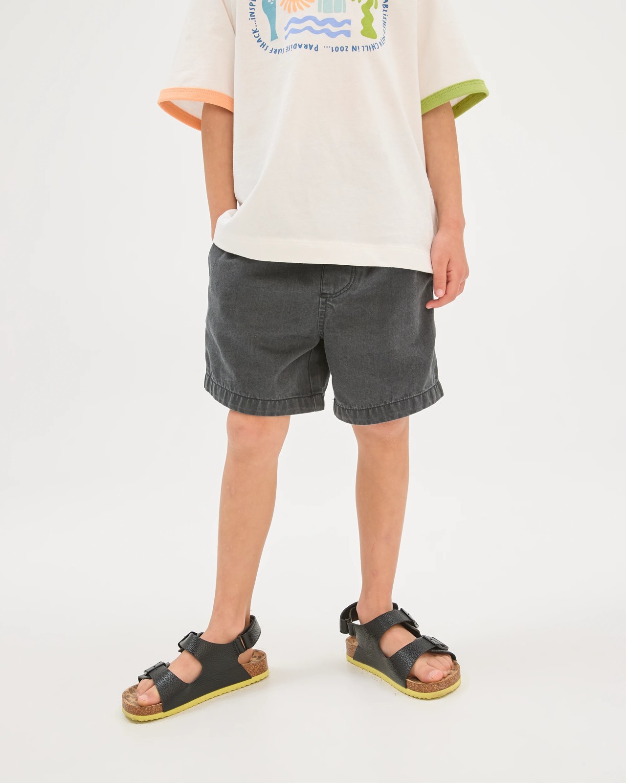 Cotton Chambray Volley Shorts - Black 3 of 5