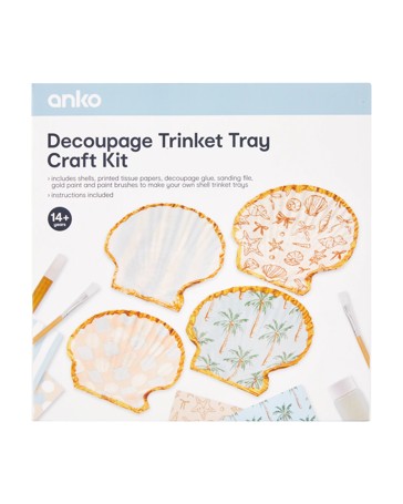 Decoupage Trinket Tray Craft Kit - Anko