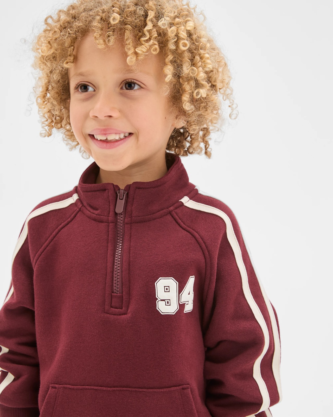 Australian Cotton Blend 1/4 Zip Jumper - Port Royal Burgundy 3 of 5