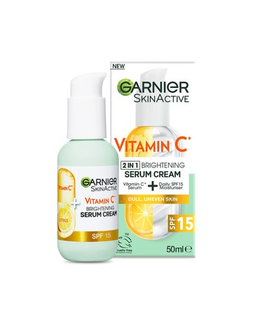 Garnier SkinActive 2 in 1 Brightening Serum Cream 50ml - Vitamin C