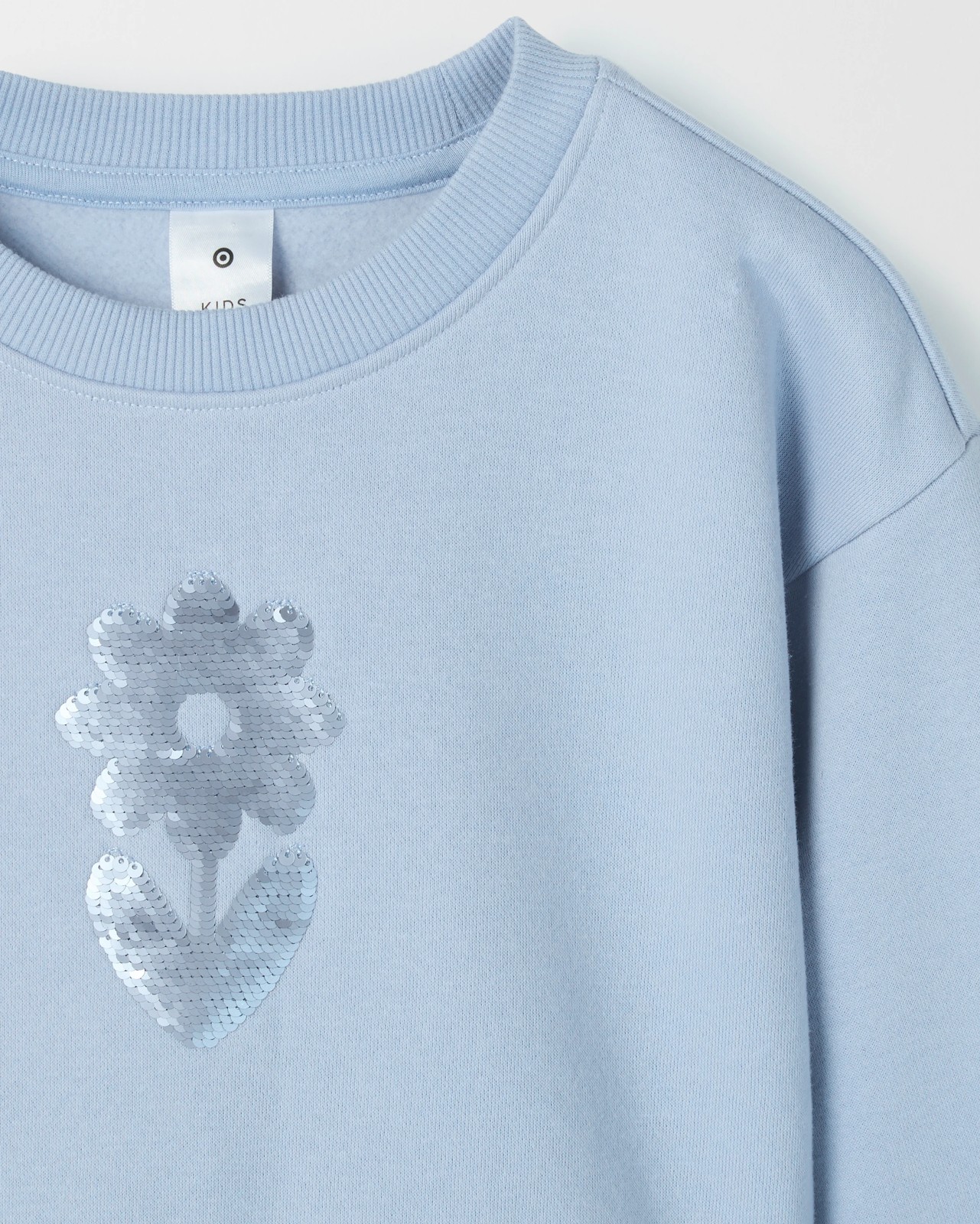 Australian Cotton Blend Fleece Tulle Jumper Dress - Blue Flower 6 of 6
