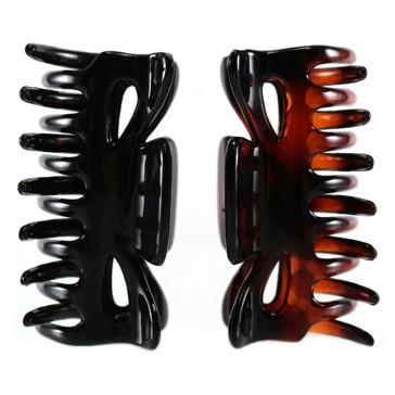OXX Haircare 2 Pack Black and Brown Tort Mini Claw Grips