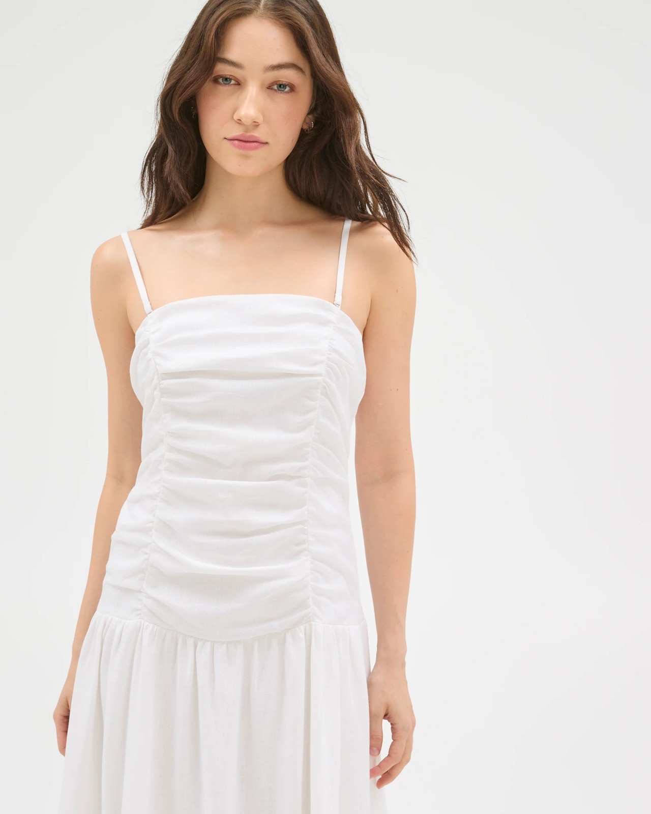 Lily Loves European Linen Drop Waist Maxi Dress - White 4 of 5