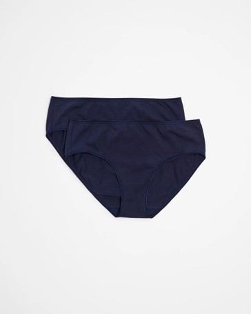 2 Pack Everyday Cotton Midi Briefs with Aloe