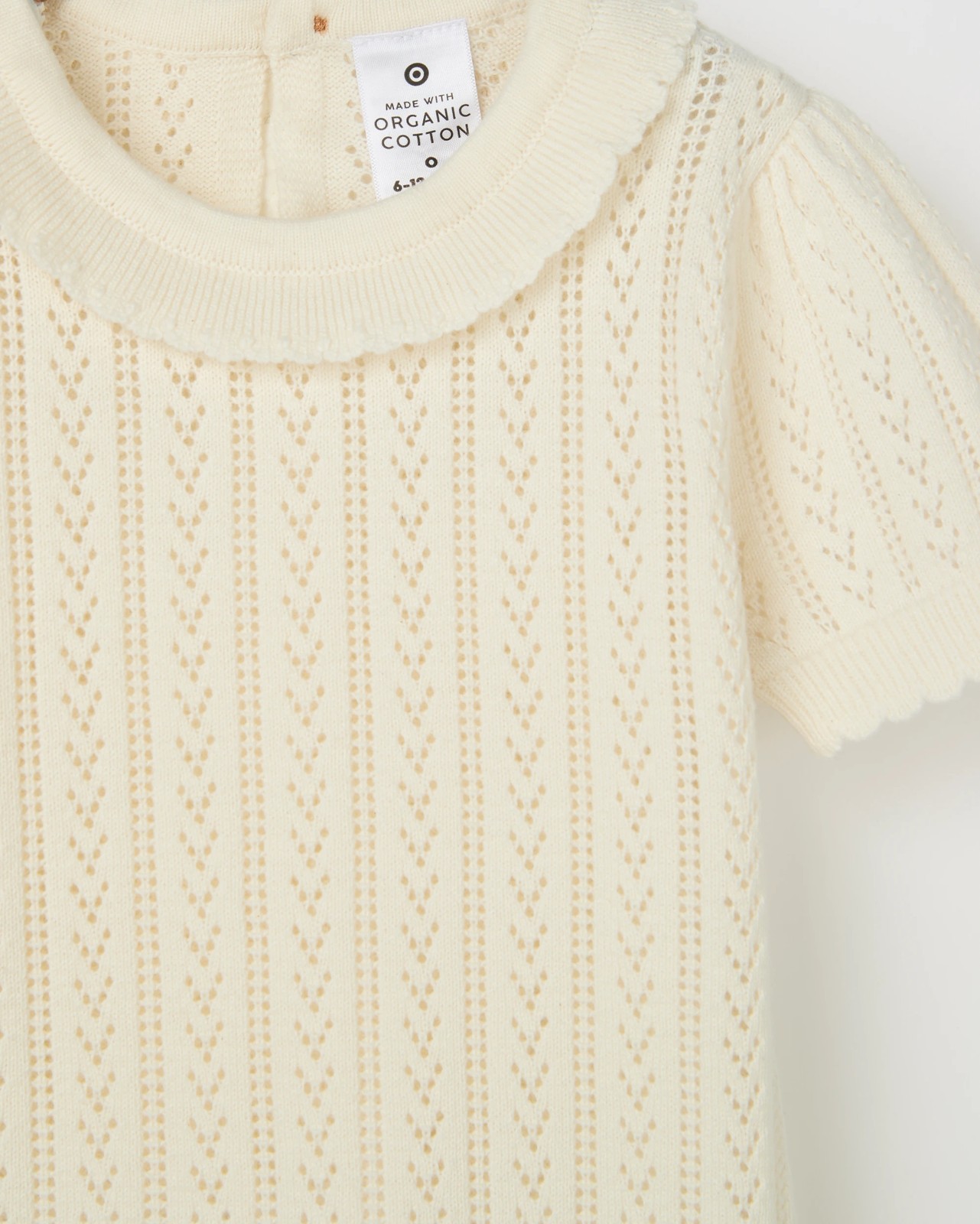 Baby Organic Cotton Pointelle True Knit Top - Gardenia 2 of 2