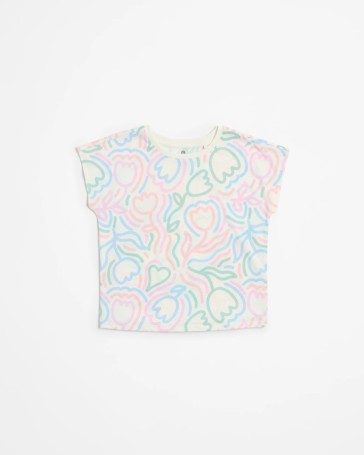 Organic Cotton Drop Shoulder Print T-shirt