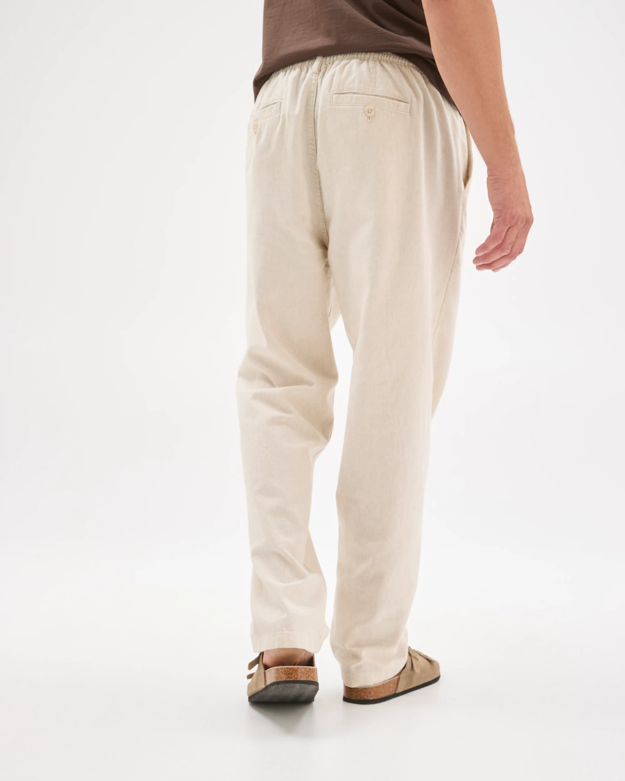 Australian Cotton Blend Pleated Pants  - Stone 4 of 5