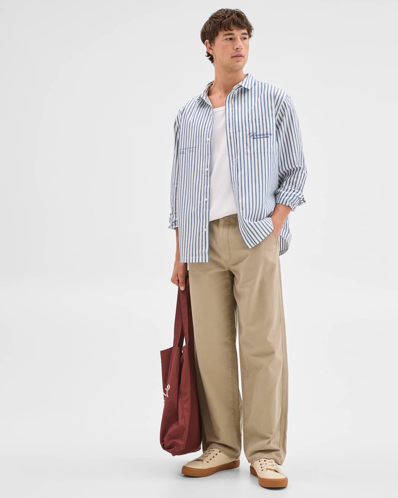 Commons Australian Cotton Business Shirt - White Stripe 3 of 6