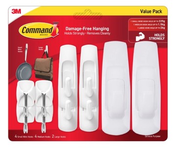 10 Pack 3M Command General Purpose Hooks Value Pack