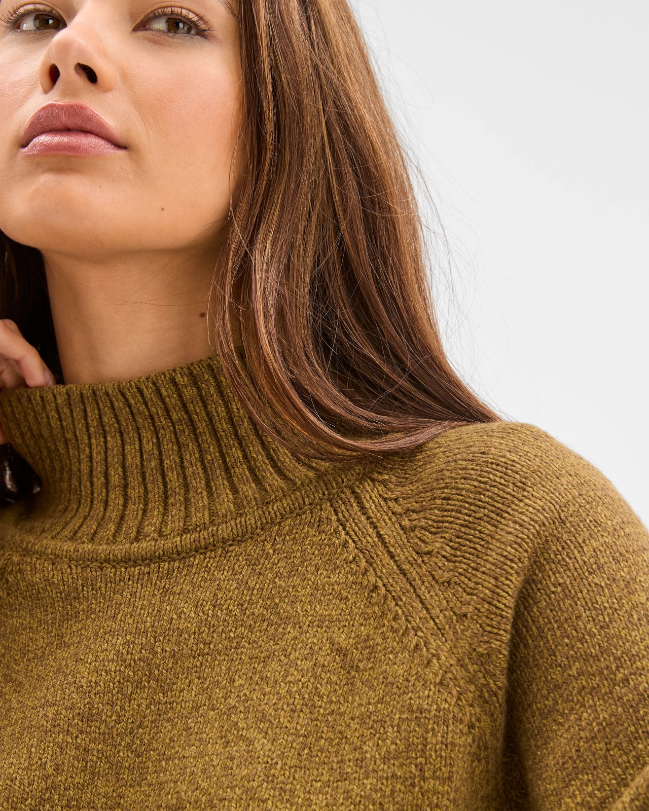 Lily Loves Australian Cotton Blend High Neck Knit Jumper - Twisted Juniper 5 of 6