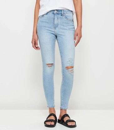 Sophie Skinny Distressed High Rise Ankle Length Denim Jeans