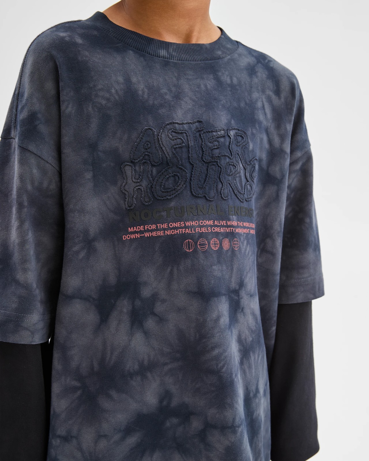 Australian Cotton Oversized Long Sleeve Applique 2Fer T-Shirt 2 of 5