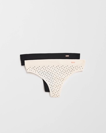 Lily Loves 2 Pack Rib Seamfree High Waist G-String Briefs