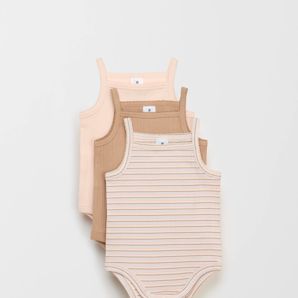 Baby Organic Cotton 3 Pack Long Sleeve Pointelle/Rib Bodysuit thumbnail 2