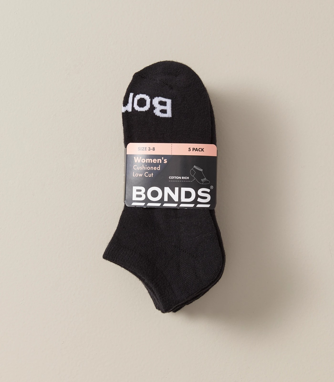 Bonds Ladies Invisible Socks Size 3-8 3 pack