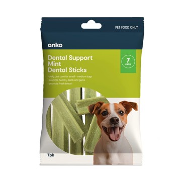 7 Pack Pet Treat Dental Sticks Mint - Anko