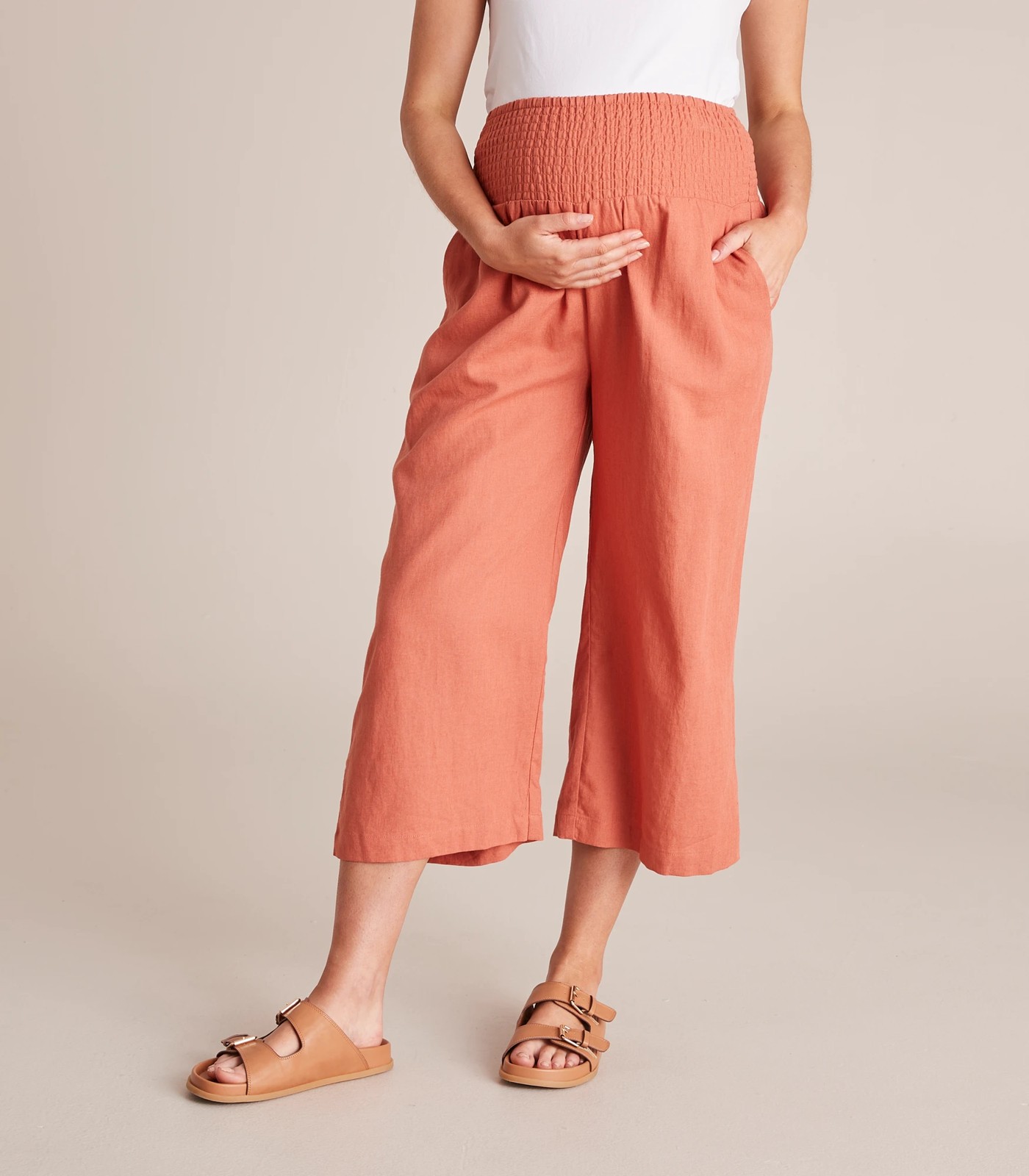 Maternity wide leg outlet cropped pants