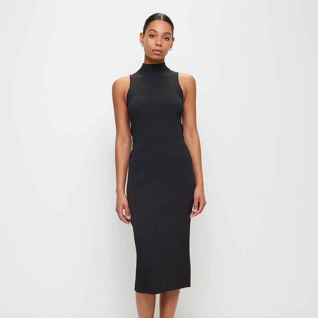 Knit Rib Tube Midi Skirt - Preview - Black | Target Australia