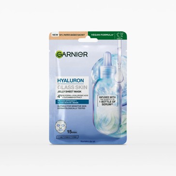 Garnier Hyaluron Glass Skin Jelly Sheet Mask - Glycerin, Hyaluronic Acid and Cucumber Extract
