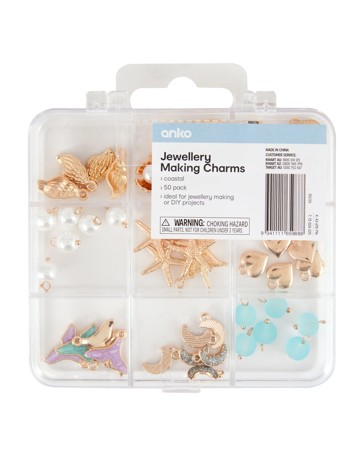 Anko 50 Pack Jewellery Making Charms - Coastal