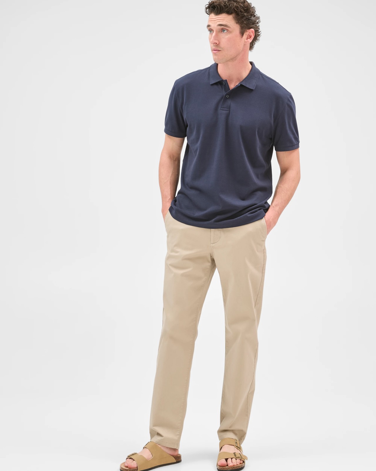 Australian Cotton Rich Pique Polo Top - Navy 2 of 5