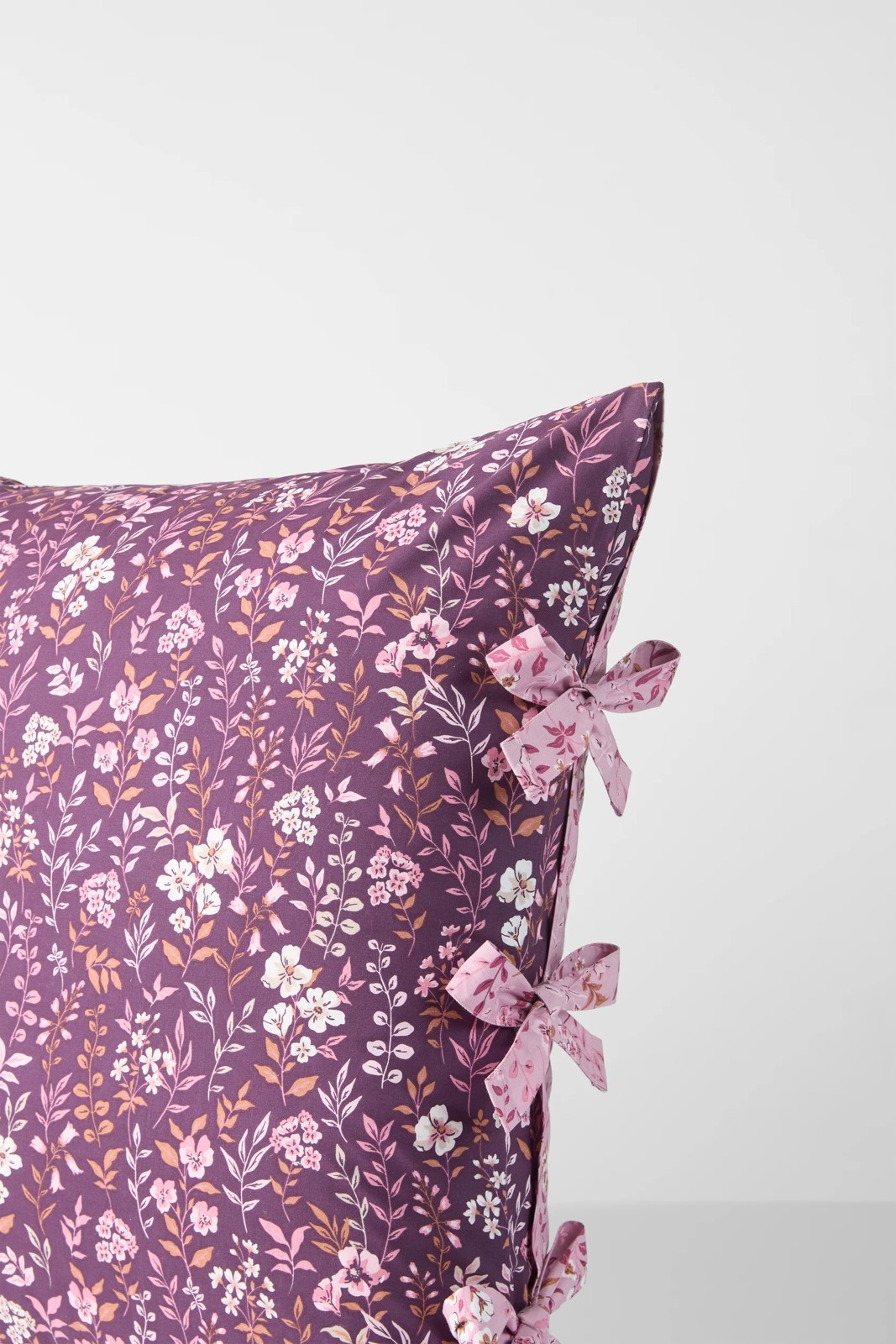 Raina Floral Australian Cotton Pillowcase - Blackberry 4 of 5