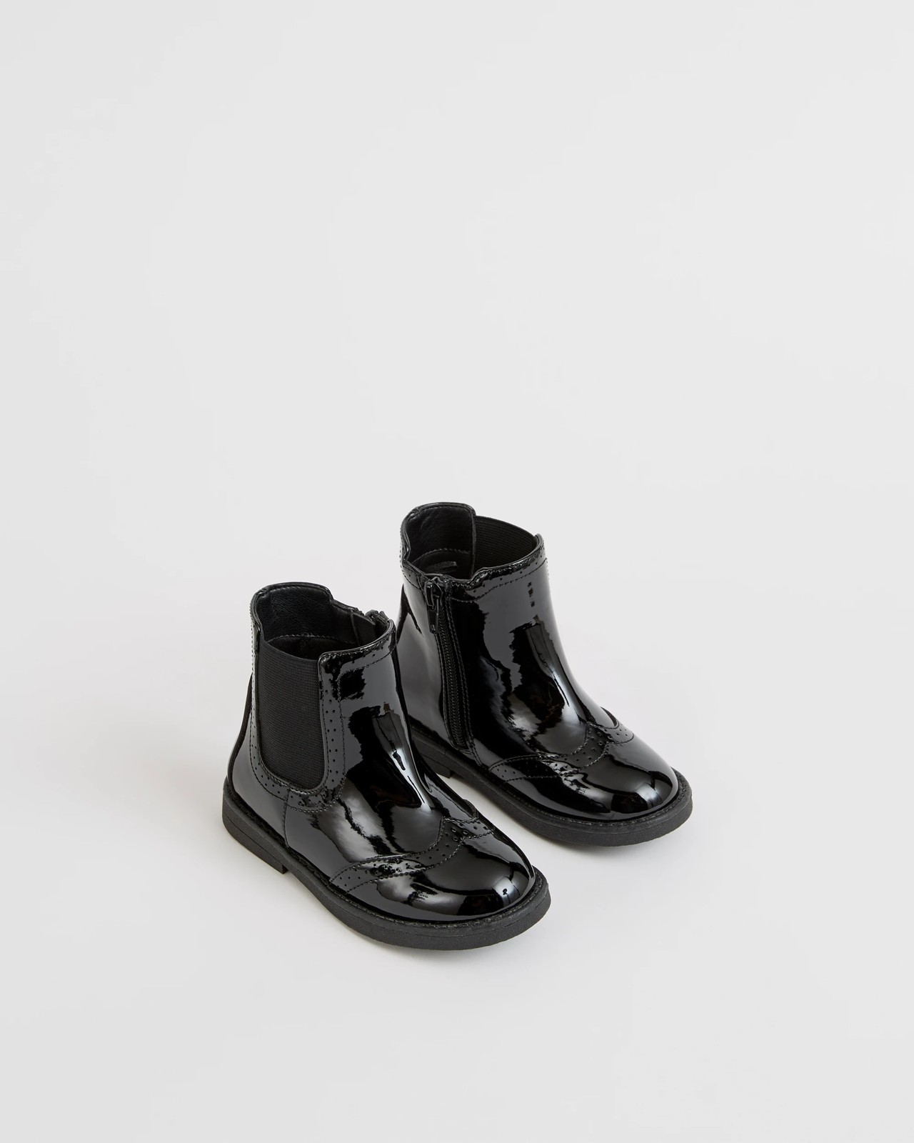 Elastic Chelsea Boot - Black Patent 2 of 3