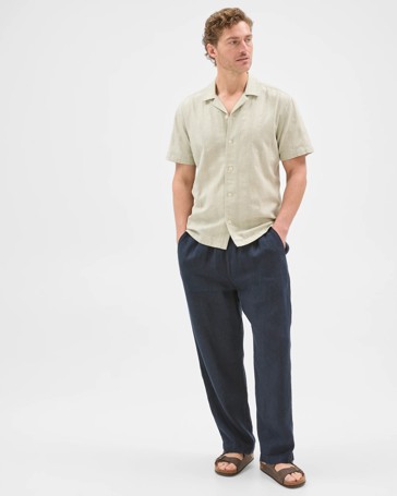Short Sleeve Self Stripe Shirt