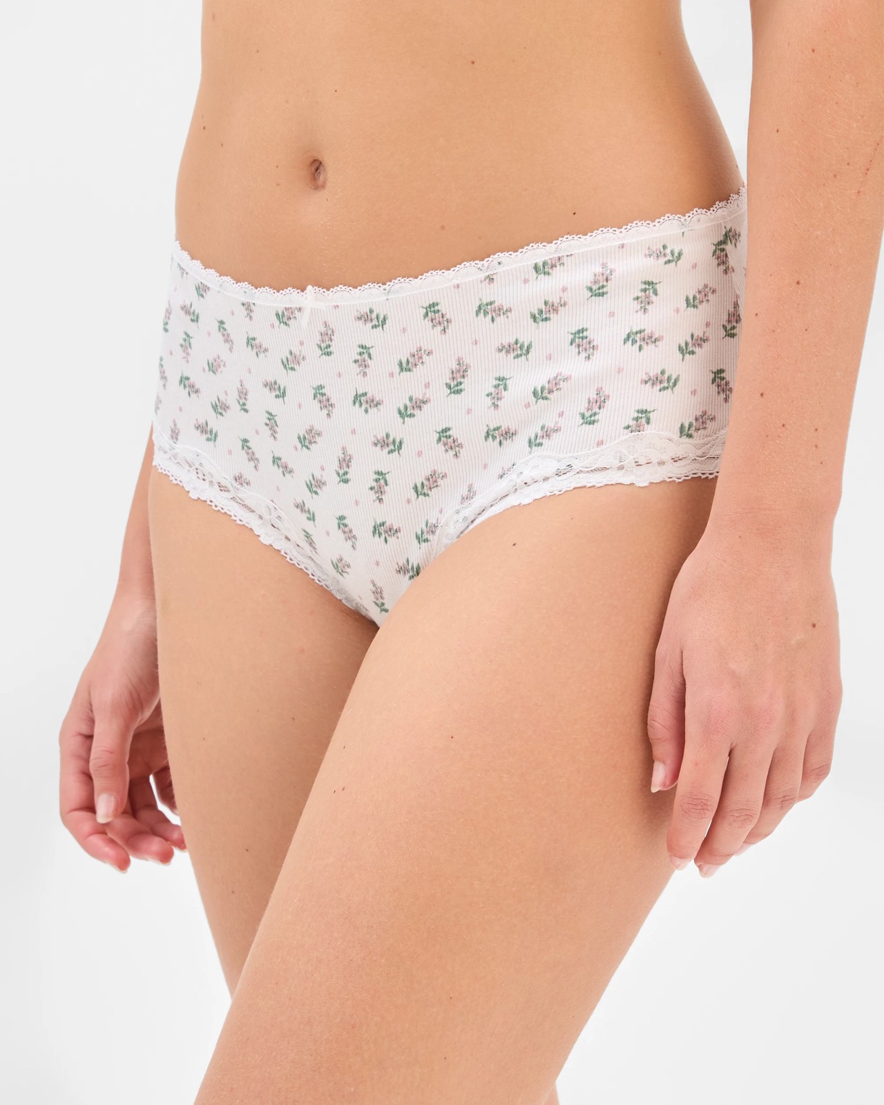 Lily Loves Australian Cotton Blend Boyleg Briefs - Magenta Purple/Soft Rose/Ditsy Floral 3 of 4