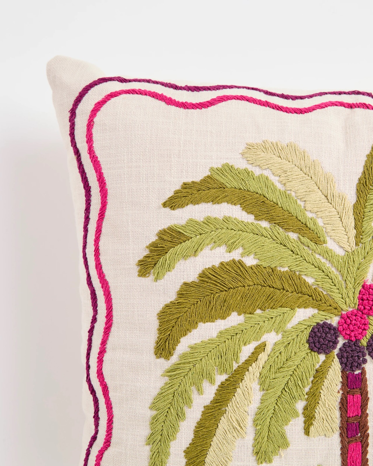Palmer Embroidered Cushion - Pumice 2 of 2
