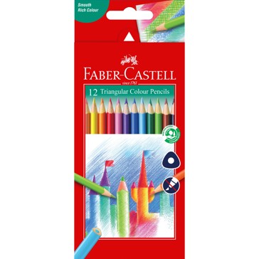 Faber-Castell 12 Pack Tri-Grip Colour Pencils