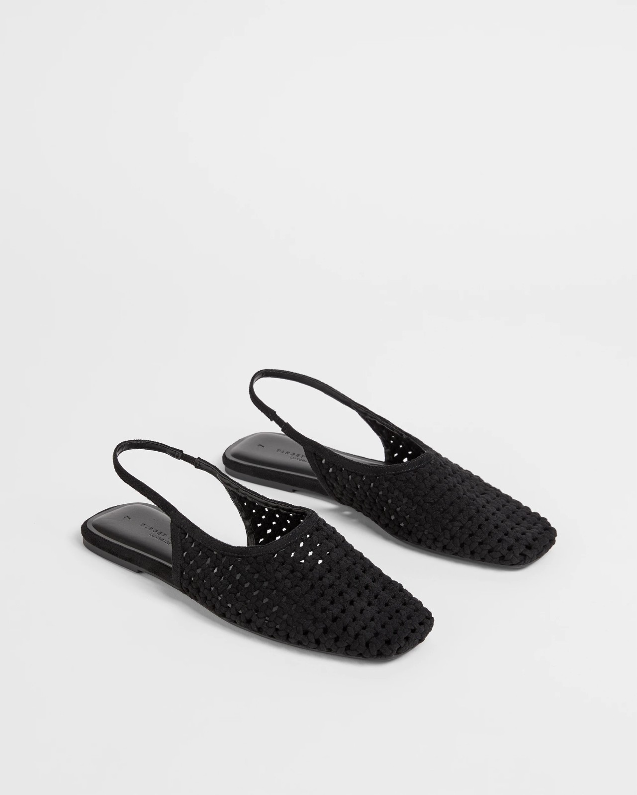 Pointed Sling Back Weave Ballet Flats - Black 2 of 3