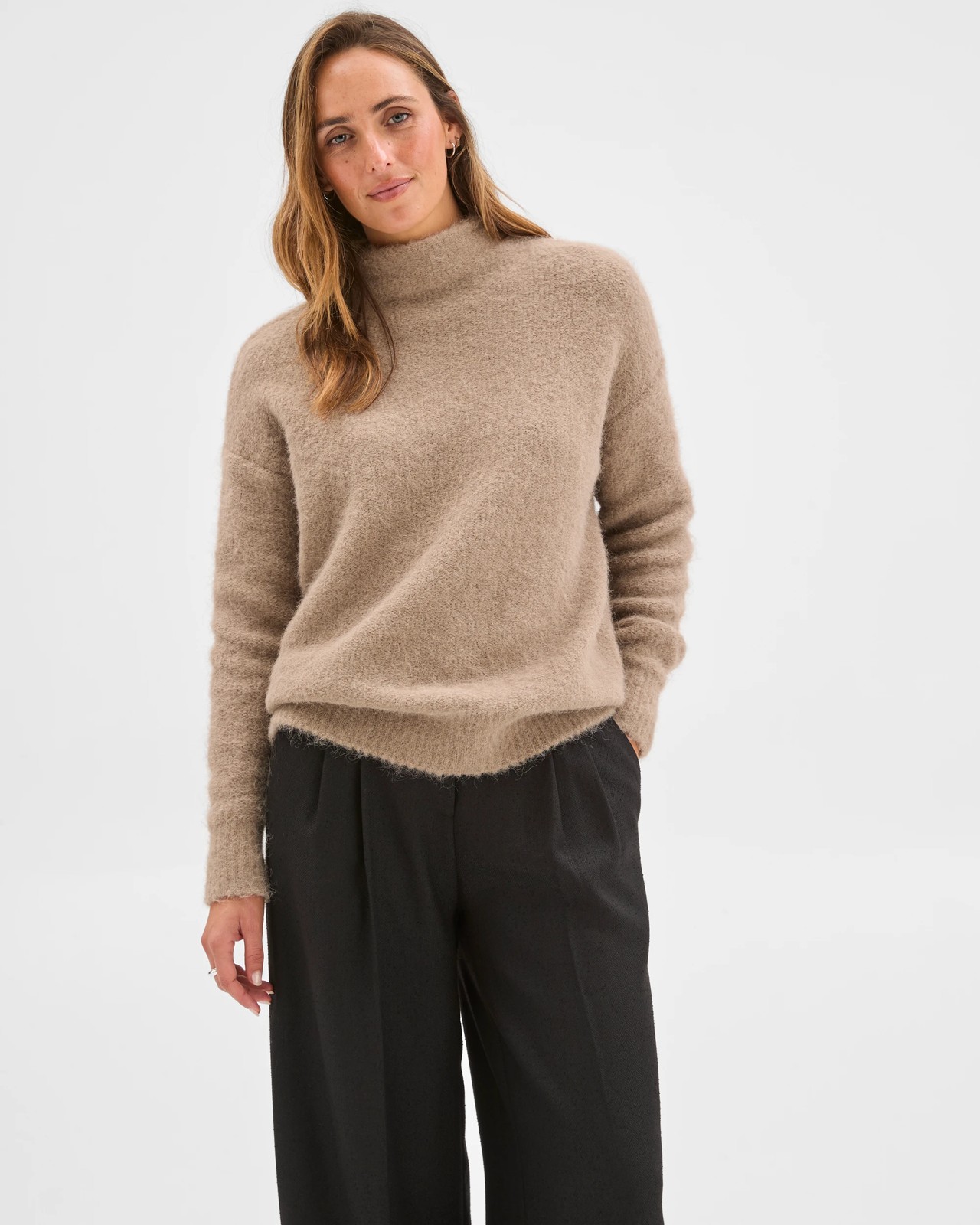 Preview Plush Mock Neck Jumper - Moon Grey 2 of 6