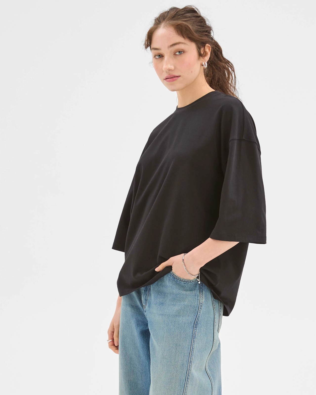 Lily Loves Australian Cotton Oversized T-Shirt - Black 4 of 6