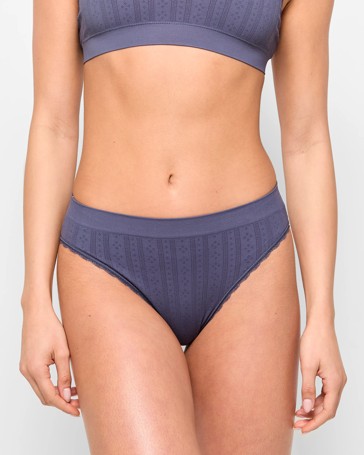 Pointelle High Waist Bikini Briefs - Lily Loves
