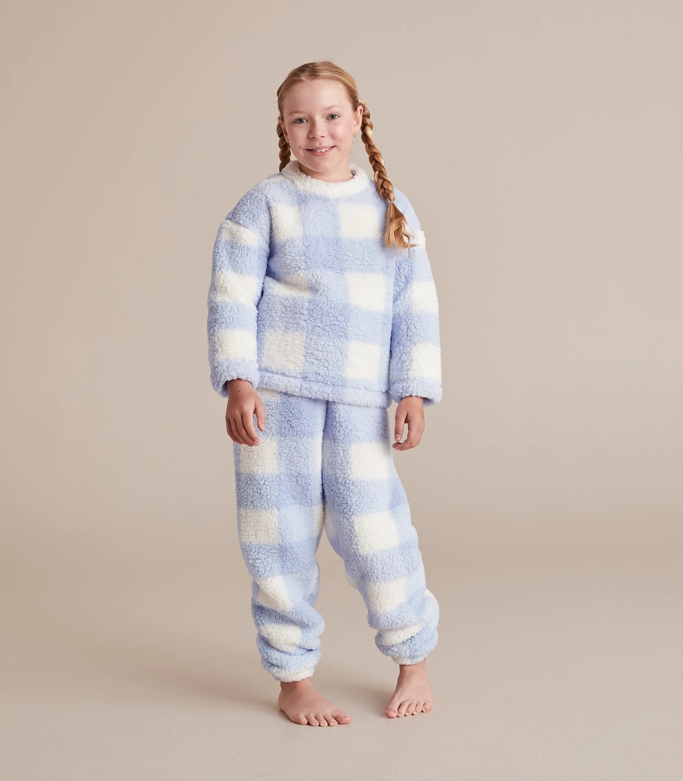 Sherpa Fleece Check Pyjama Set Target Australia