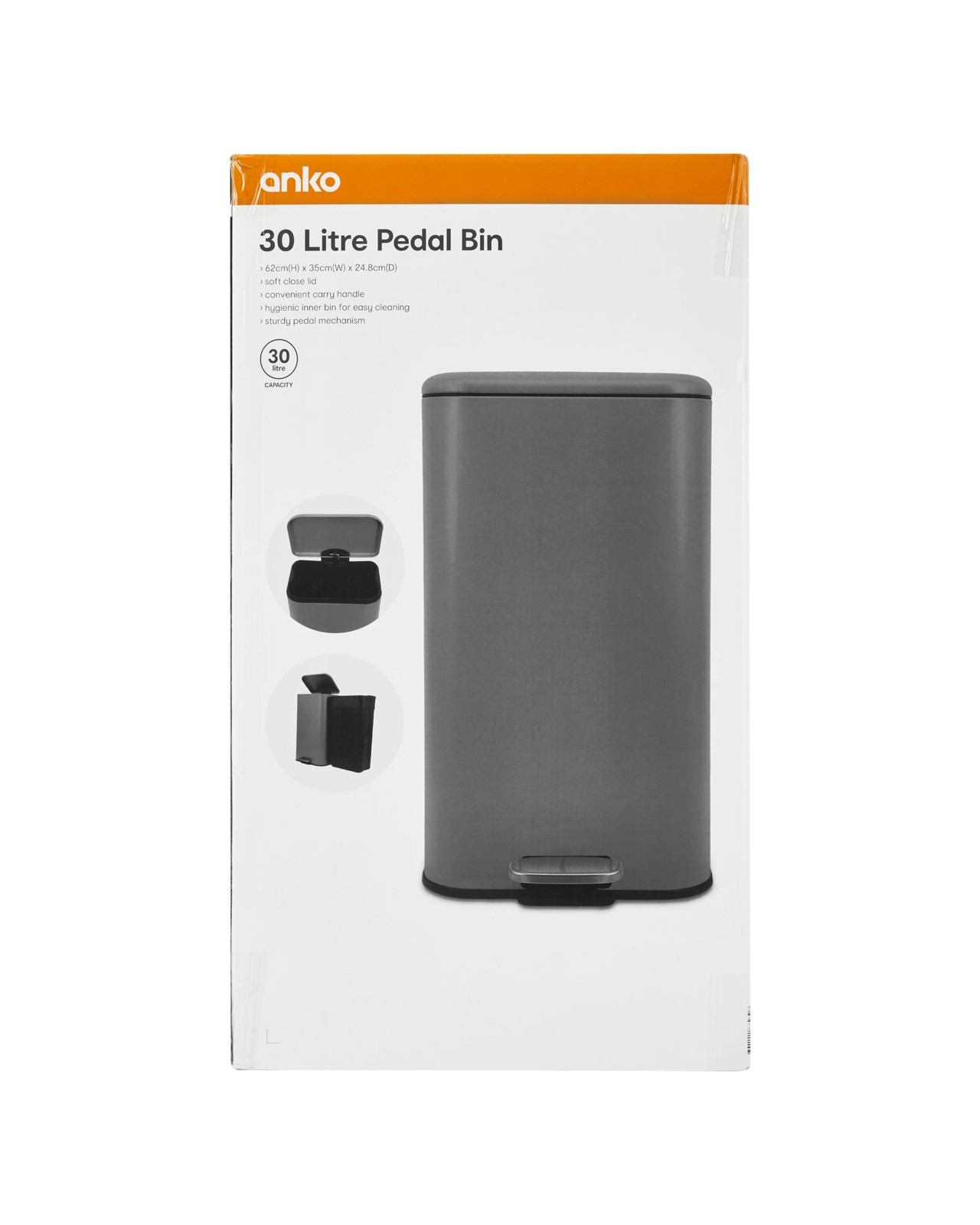 Anko 30L Pedal Bin - Grey 5 of 6