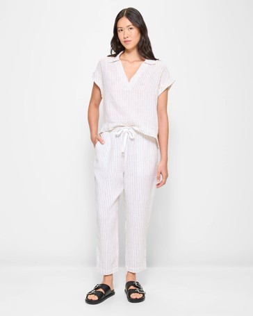 European Linen Tapered Pants