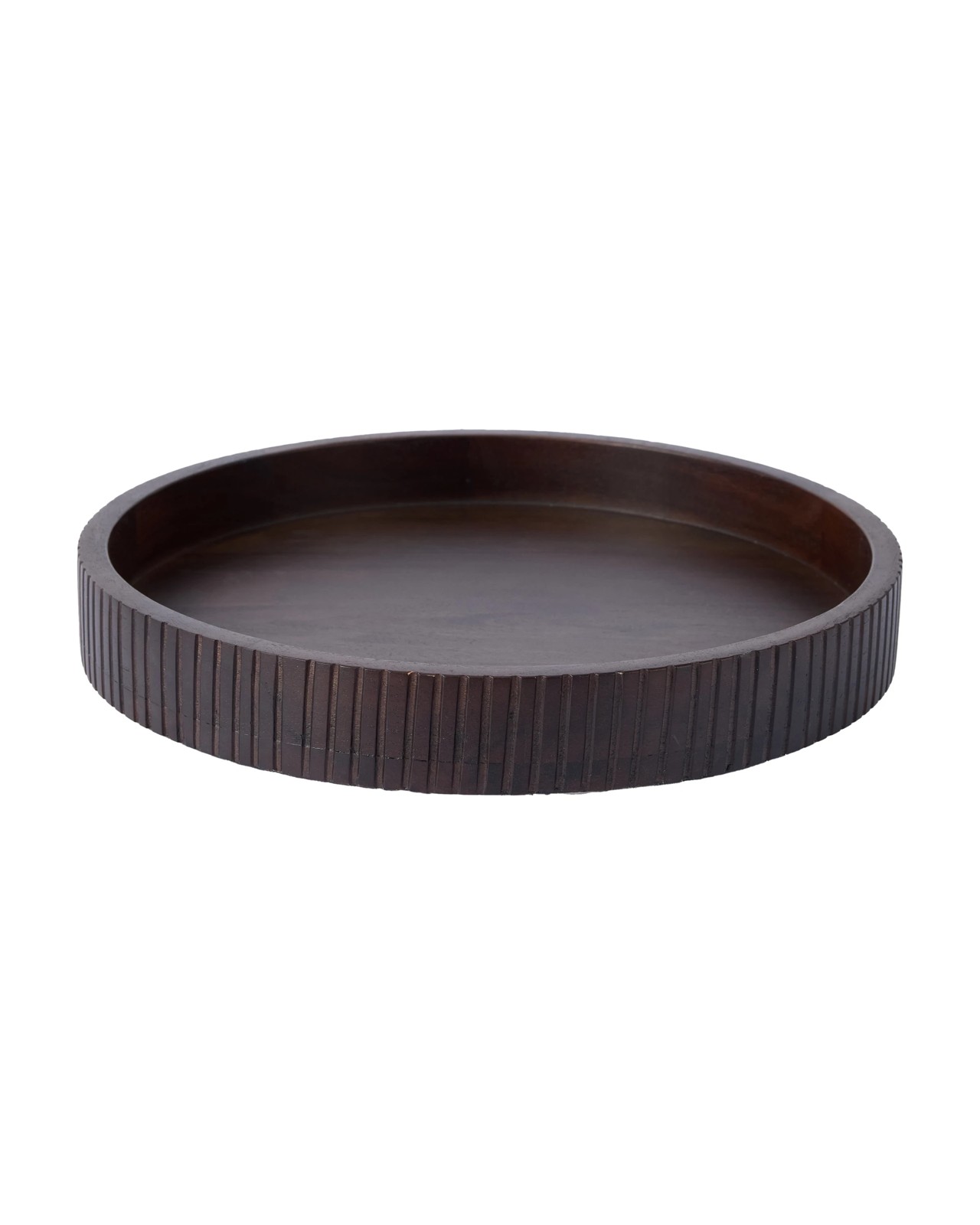 Anko Round Walnut Decor Tray 2 of 6