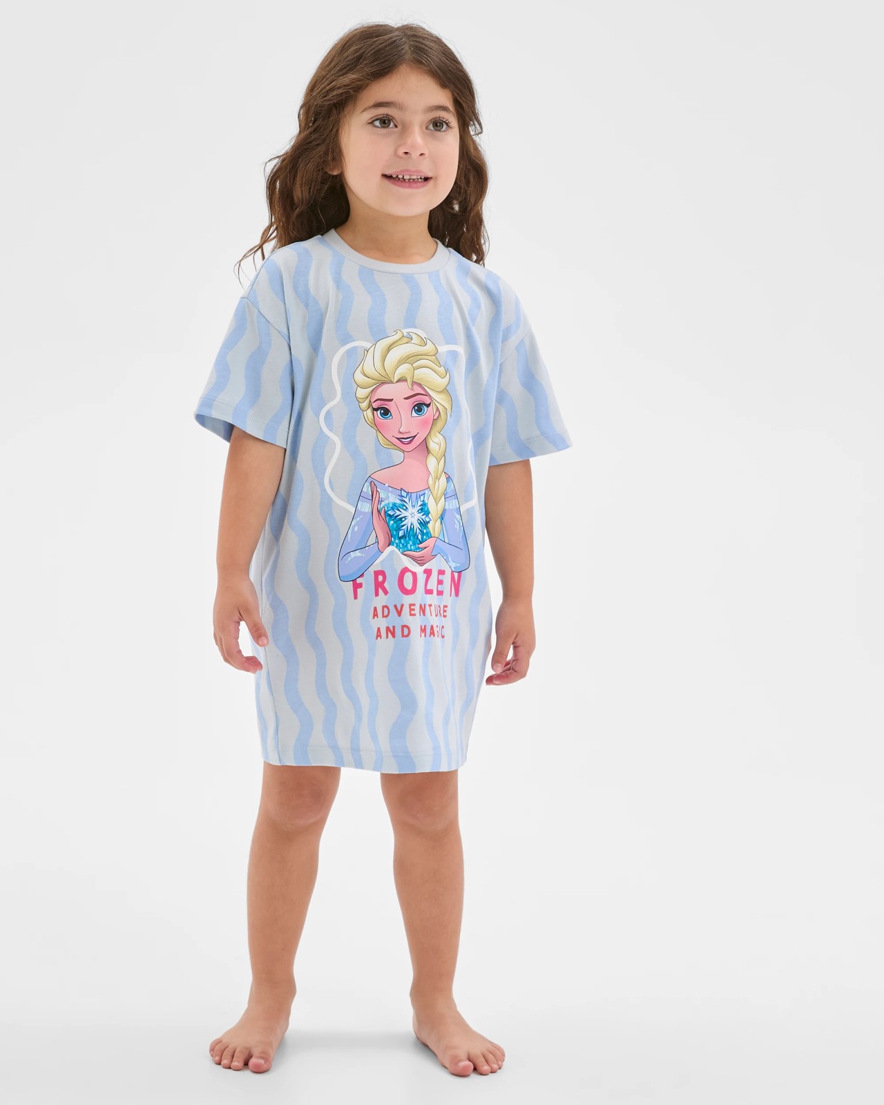 Disney Younger Girls Short Sleeve Oversized Nightie - Frozen 2 of 5
