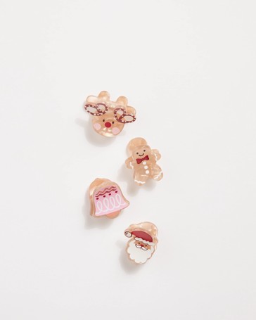 4 Pack Novelty Christmas Claw Clips