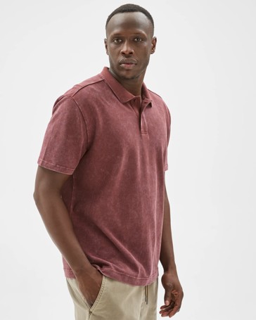 Commons Australian Cotton Overdyed Pique Polo Top