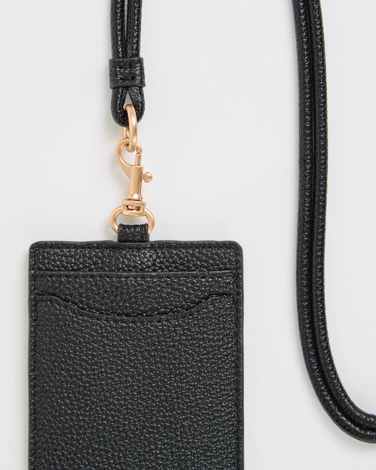 Pebble Card Holder with Lanyard Strap - Black 2 of 2
