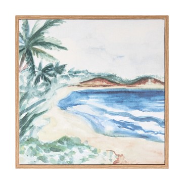 Tropical Beach Framed Canvas - Anko