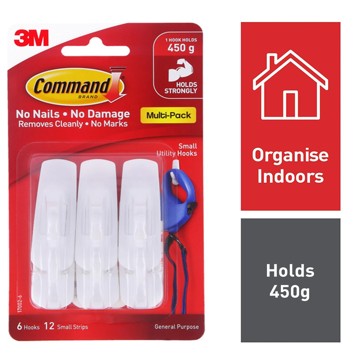 6 Pack Command Mounting Hooks - Small