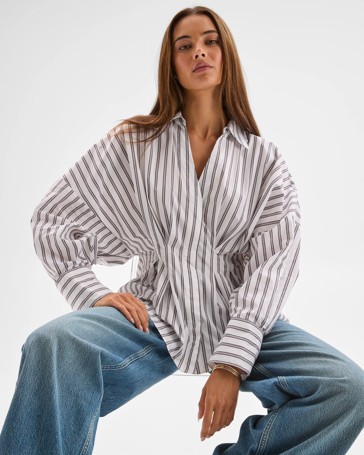 Lily Loves Australian Cotton Poplin Cinched Waist Shirt