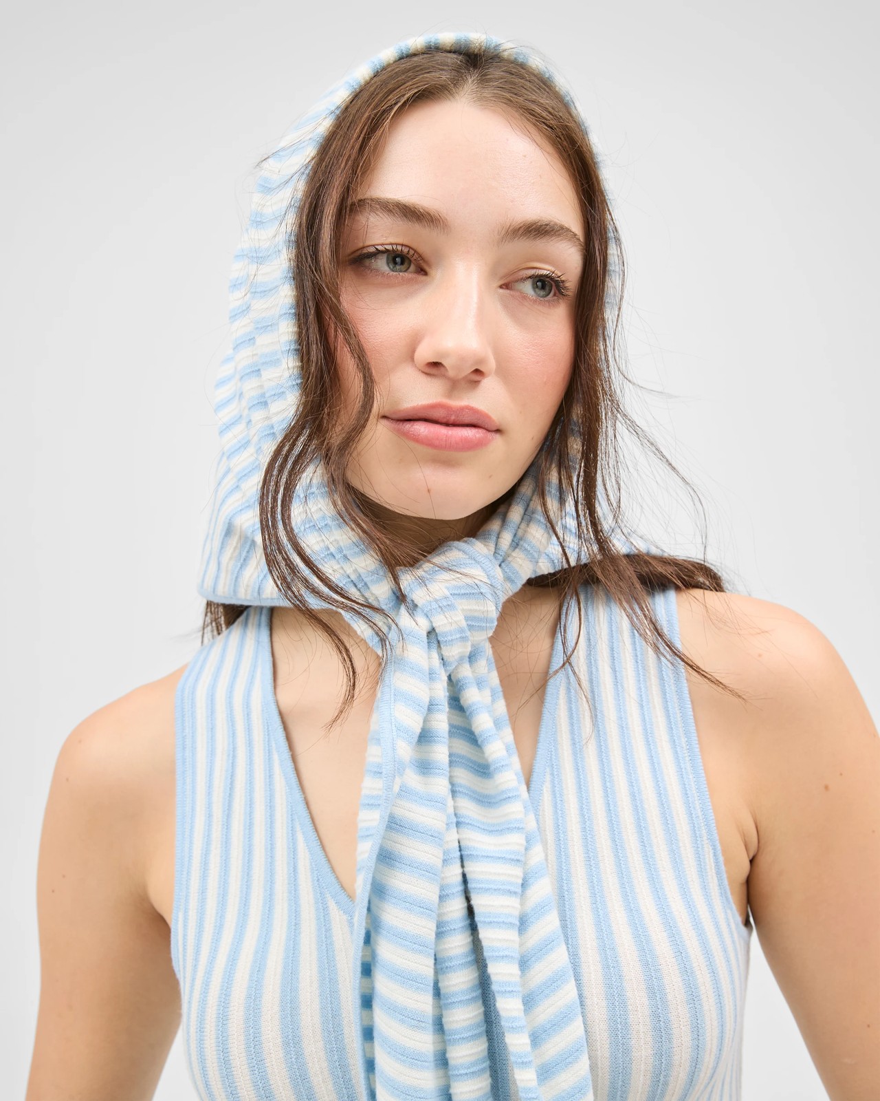 Lily Loves Tank Top and Scarf Set - Blue / Stripe 6 of 6