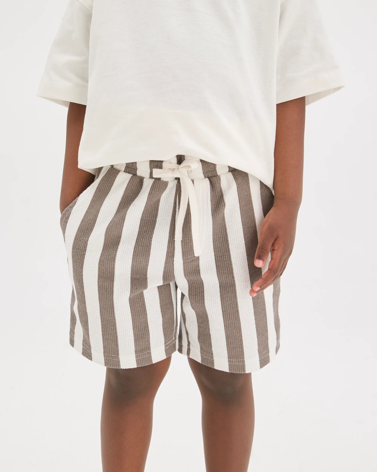 Textured Volley Shorts - Brown Stripe 3 of 5